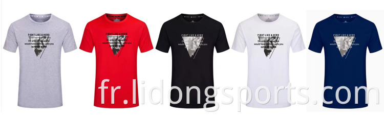 T-shirt d'entraînement personnalisé T-shirts OEM Tshirt Tshirt Tshirt T-shirts pour hommes